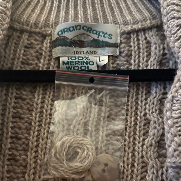 Aran Crafts Wool Cable Knit Long Cardigan Sweater - Picture 3 of 9